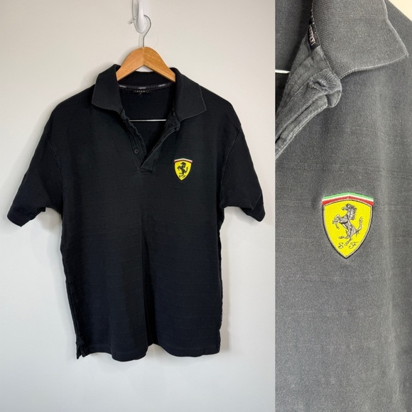 Ferrari Official Logo Black Men’s T-shirt (M) - Picture 1 of 8